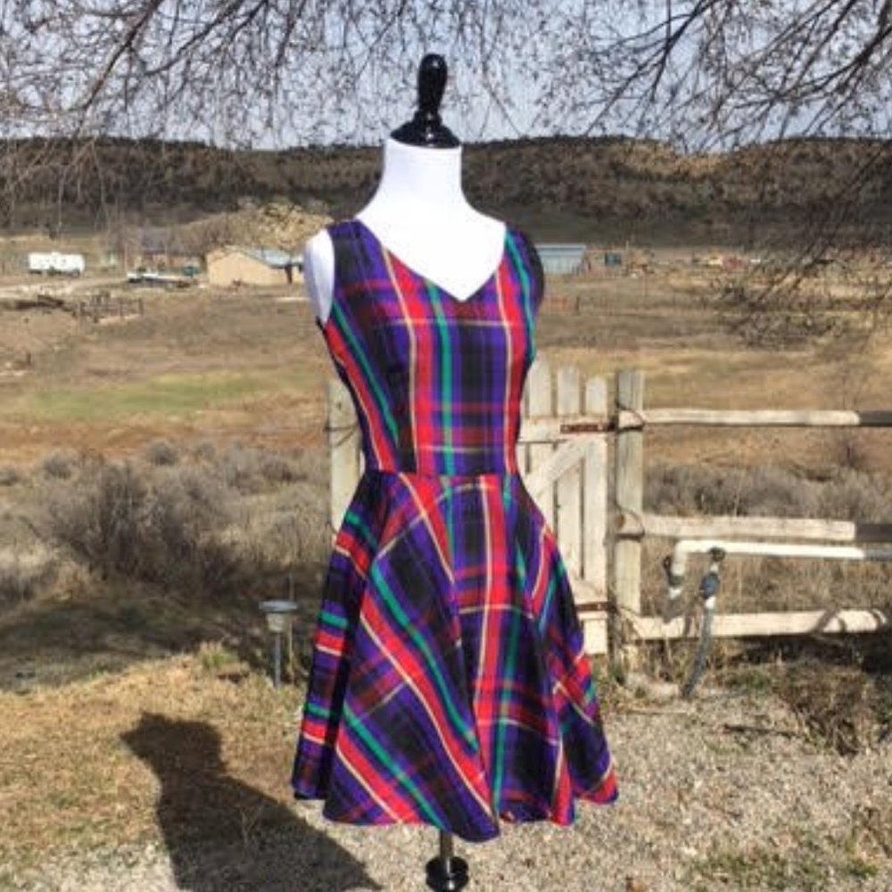 Vintage plaid skater dress